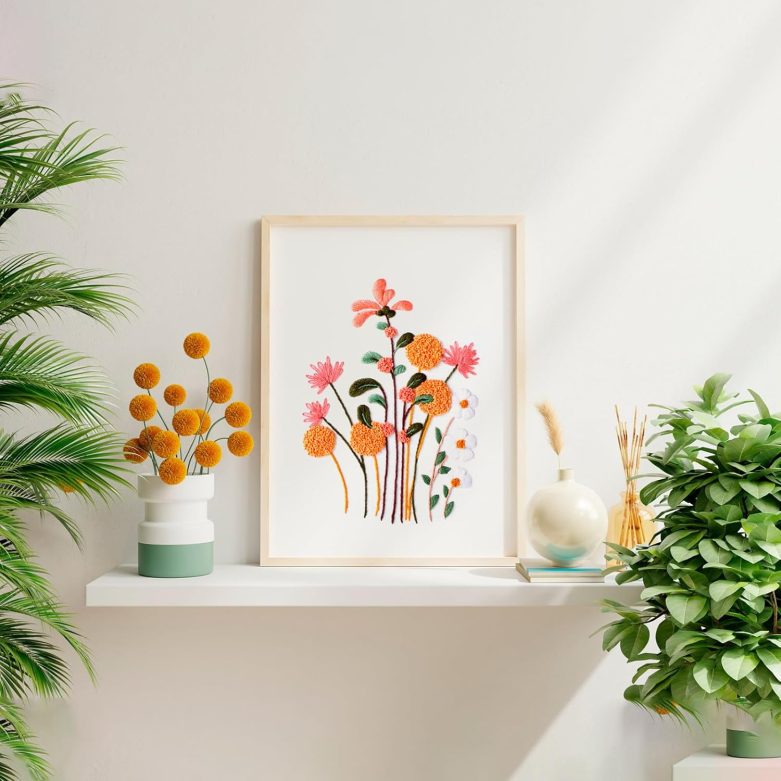 6 Sets Embroidery Kit for Beginners to Learn 28 Basic Embroidery Cross Stitch Practice Kit,DIY Hand Embroidery Kits Includes Stamped Flower Pattern, Hoop, Color Threads,Tools - Image 5