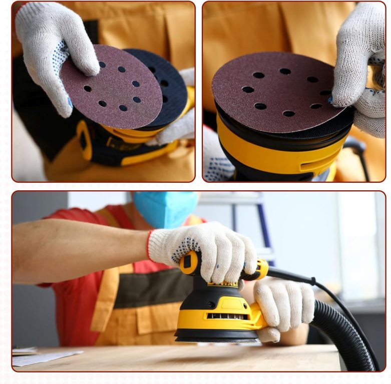 70 PCS 5 Inch Sanding Discs, 40 80 120 180 240 320 400 600 800 Grit Hook and Loop Sandpaper for Random Orbital Sander - Image 6