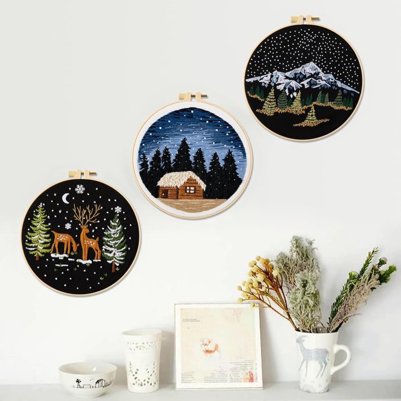 Armindou Embroidery Kit for Beginner Adults, Counted Stamped Cross Stitch kit for Adult Beginner, Hand Embroidery Starter Kits with Pattern, 3 Embroidery Hoop, Fabric (Attached Teaching Video QR Code) - Image 8
