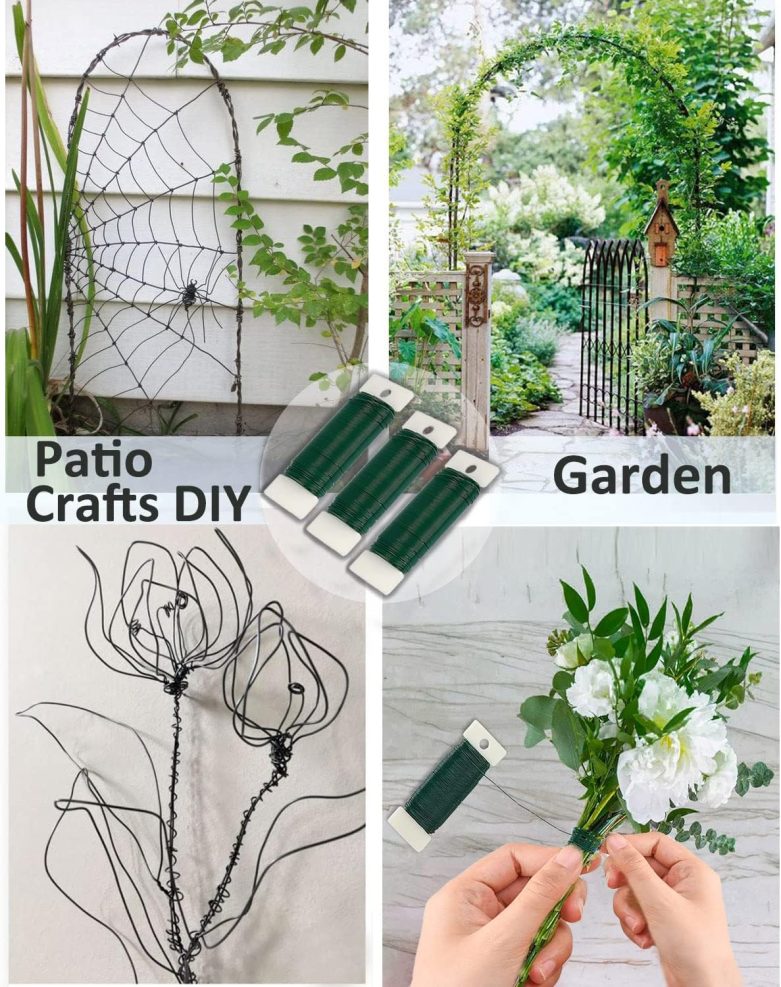 Green Floral Wire,Christmas Wire Wreath Wire 3 Pack 118 Yards 22 Gauge Flexible Paddle Wire Florist Wire Green Wire for Crafts,Christmas Wreaths Tree,Garland and Floral Flower Arrangements - Image 5