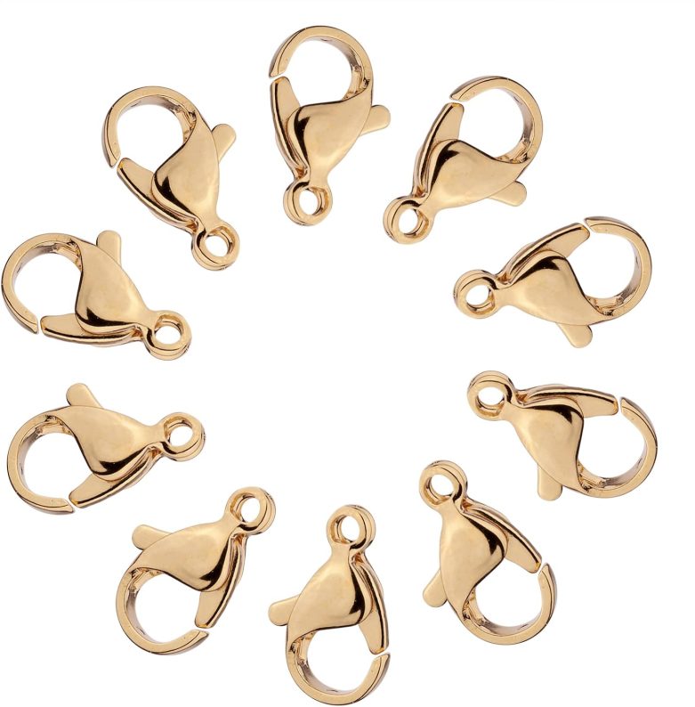 Pandahall 100Pcs 304 Stainless Steel Lobster Claw Clasps Real 18K Gold Plated 12x7x4mm Polishing Jewelry Clasps Connectors for Bracelet Necklace Jewelry Making - Image 9