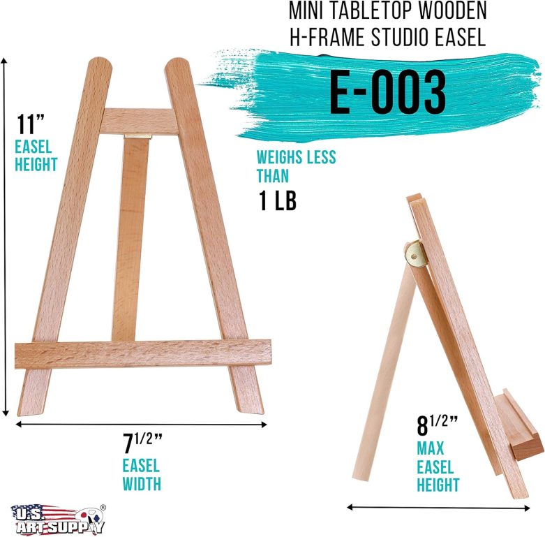 US Art Supply CARMEL Small 10-1/2 inch Tabletop Wood Display Artist A-Frame Easel - Image 2