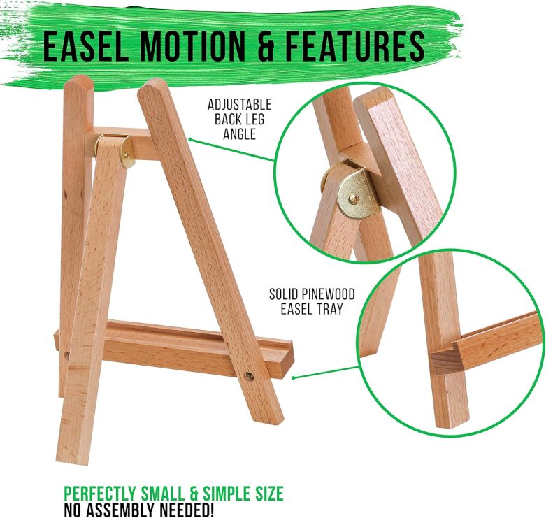 US Art Supply CARMEL Small 10-1/2 inch Tabletop Wood Display Artist A-Frame Easel - Image 3